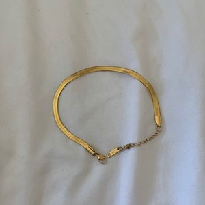Gold plated herringbone bracelet